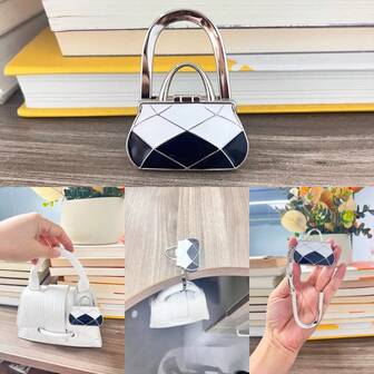 Vivid Painted Multi-Color Oil Painting Foldable Portable Dual-Use Handbag Hook For Desk, Wall, Or Nightstand - Tabletop Storage Bag And Hanging Hook, Elegant Gift For Craft Lovers And Home Organization, Decorative Accessory For Travel, Dorm, Office, And Small Spaces, Colorful Art-Inspired Storage Solution, Effortless Clutter-Free Everyday Use And Versatile Decor