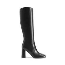 Women's Knee High Go-Go Boots - Square Toe Chunky Heel Side Zip Tall Boots Classic Solid Color Retro Fashion Boots For Outfits - màu đen - Xem 5