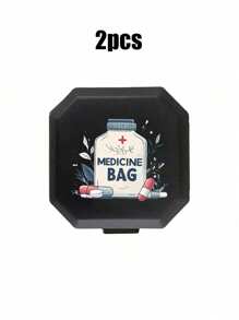 Boîte à pilules portable à compartiments, boîte de rangement de capsules à 6 grilles, avec impression de motif de pilule, boîte à pilules de voyage, boîte à médicaments, mini boîte à pilules, organisateur de pilules à 6 grilles, mini boîte à pilules de voyage pour comprimés, boîte hermétique pour médicaments et vitamines, distributeur organisateur, pour le voyage, la maison, le camping, l'extérieur, la randonnée, la chasse. Étui à pilules, boîte à pilules, trousse de premiers soins, accessoires de voyage, articles essentiels de dortoir