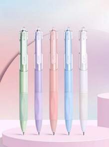 5 Pcs A Set 0.5mm ST Gel Pens With Gradient Tip Color, Quick-Drying 0.5 Black Pens, Suitable For Student Exams, Office Work, And Business Signatures