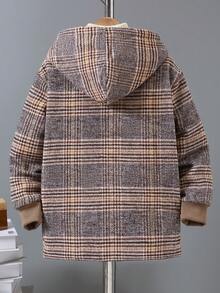 Tween Boys' Casual Fashionable Plaid Beige Jacket