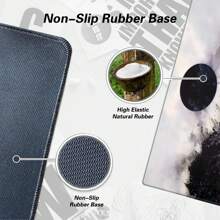BHJLAXR 1pc MTG-Themed Large Mouse Pad With Smooth Rubber, Black Moon Design, Stitched Edges | Ideal For Office & Home Gaming Setup, Rectangular Shape, Gaming Desk Accessory