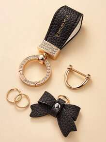 1pc Elegant Bow Decor Wrist Strap, Cute Keychain Bag Accessory For Women