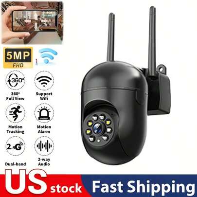 5MP Smart Home Security Camera Wireless With Color Night Vision, Two-Way Audio, Motion Tracking And App Control