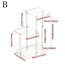 1pc Transparent Acrylic Side Table, Modern Design, Easy Assembly, Space Saving, Multifunctional Nightstand Suitable For Living Room, Bedroom, Hallway, Bathroom