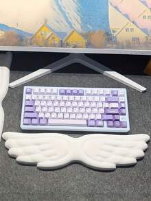 1 cái kê cổ tay bàn phím bằng silicon công thái học, hình cánh sáng tạo, mút xốp PU mật độ cao, đế chống trượt, hỗ trợ thoải mái, màu trắng, chất liệu giả da sợi mềm mại, phụ kiện chơi game, trang trí không gian làm việc hiện đại, có thể giặt, phù hợp cho văn phòng tại nhà/máy tính/laptop/chơi game, đồ dùng học tập, đồ dùng học tập, phụ kiện bàn làm việc, tấm lót chuột chơi game, đồ dùng văn phòng, tấm lót chuột cho bàn làm việc - Nhiều màu - Xem 1