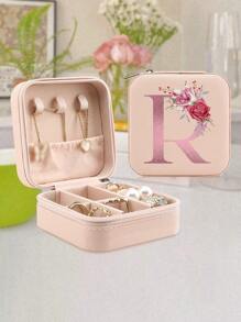 1 Pc A-Z Letter Jewelry Box Ring Storage Box Necklace Storage Box Gifts For Girls Bridesmaid Gifts Mom Gift Ideal Gift White Jewelry Box Pink Jewelry Box