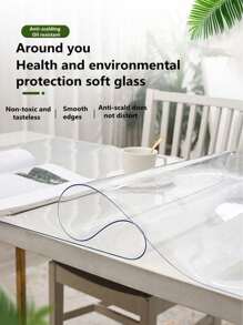 1 covoraș protector transparent din PVC, design dreptunghiular simplu, grosime de 1,0 mm/1,5 mm/2,0 mm, potrivit pentru măsuță de cafea, noptieră, masă, birou de calculator, birou de birou și diverse suprafețe de mobilier, versatil pentru toate anotimpurile