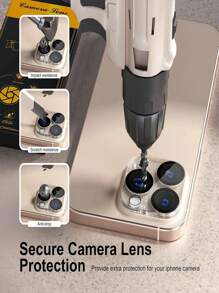 2-pack gehard glazen cameralensbeschermer, compatibel met iPhone, Ultra HD, 9H hardheid, krasbestendig, geschikt voor hoesjes, eenvoudig te installeren [geen invloed op nachtopnames]