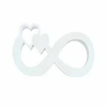 1pc Modern Minimalist White Infinity Symbol & Heart Decorative Accessory, Foam Board Desktop Decor, Suitable For Home Decor, Holiday Decor, Warm Wedding Theme Decor