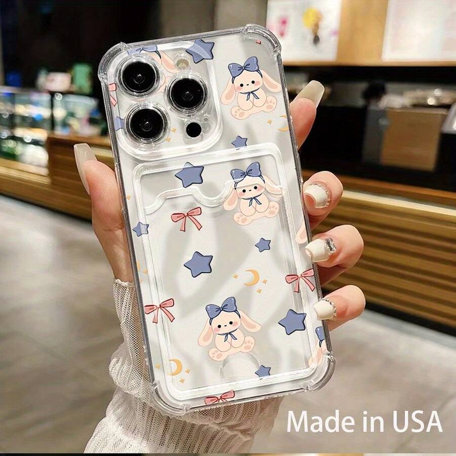 Funda para móvil con ranura para tarjetas. Compatible con phone 16, 15, 14, 13, 12 y 11. Permite guardar tarjetas y fotos. Diseño elegante y sencillo, transparente, esquinas reforzadas, anticaídas, con orificios para tarjetas. - Colores mixtos 1 - Ver 1