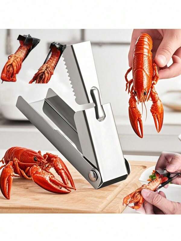 1/2pc Stainless Steel Shrimp Peeler - Professional Shrimp Deveiner Tool, Quickly And Easily Peels Shells - Heavy-Duty Kitchen Accessory, Ergonomic Handle - Essential For Summer Barbecue, Seafood Cooking, Parties And Restaurants - Rust-Resistant And Dishwasher Safe!