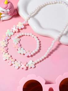 2 件套女孩蝴蝶串珠手链和项链首饰套装，适合女孩生日节日的精美礼物 - 均碼 - 查看 7