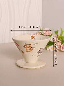 1 Set de tetera temática de gato de estilo japonés hecho a mano, juego de tetera/cafetera de cerámica con diseño de gato, regalo de Navidad para amantes de los gatos, regalo de cumpleaños para propietarios de gatos