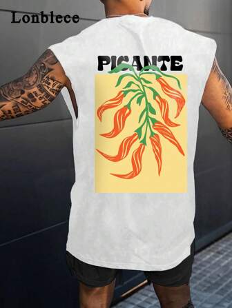 Lonblece 1 件男士花卉印花休闲百搭背心