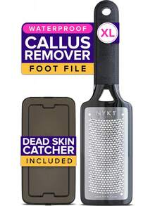 RUSTPROOF Foot File Callus Remover For Feet With Catcher (XL Size) NYK1 MEGAFILE Foot Files For Hard Skin Remover For Wet & Dry Use - High-Performance Scraper With Textured Grip For Non-Slip Control - Nyk1 Smoothie Foot File - View 1