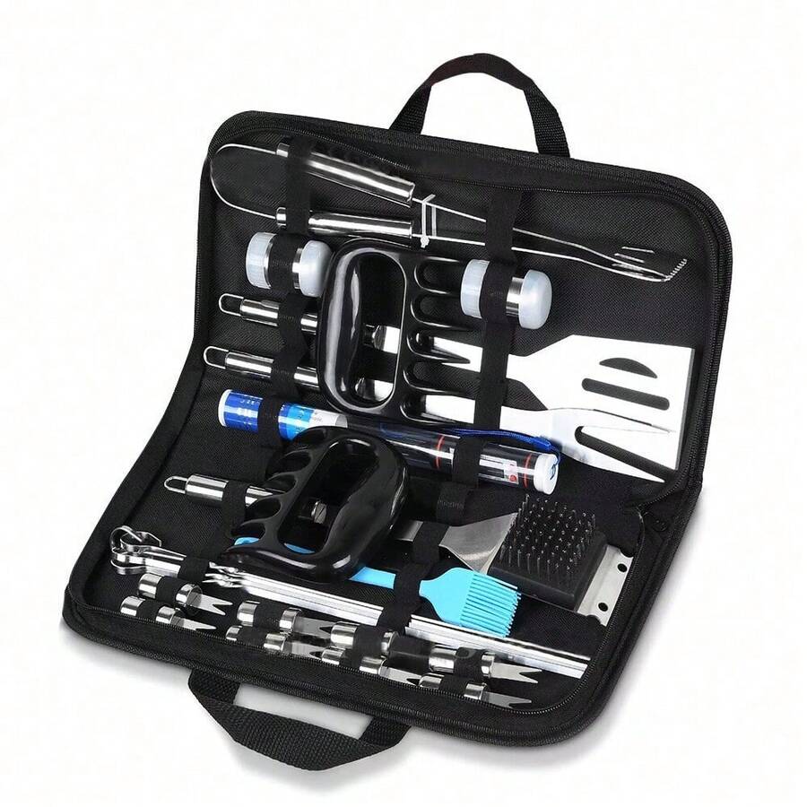 30Pcs BBQ Tool Set Stainless Steel Barbecue Grilling Utensil Cooking Outdoor Kit - Default - View 1