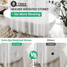 Stall Shower Curtain 54x78, Plastic, Thick PEVA, Heavy Duty With 2 Weighted Stones And 9 Grommets - Grey - View 8