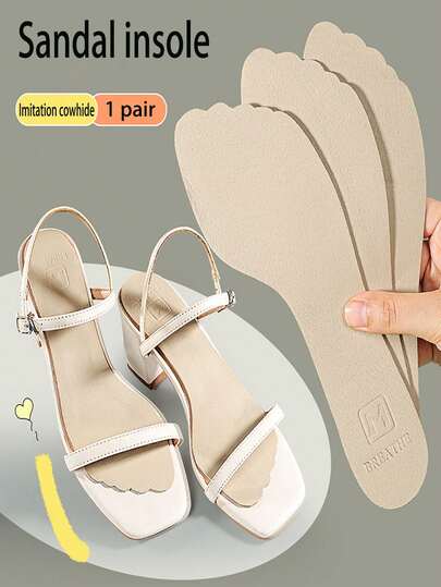 1 par de plantillas para zapatos de tacón alto para mujeres, almohadillas antideslizantes para tacones altos, zapatos planos, sandalias, plantillas de cojín delgadas y transpirables con autoadhesivo