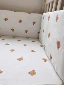 1件装 INS 无缝婴儿床护栏，新生儿安全围栏柔软毛绒垫防撞防摔婴儿床安全护栏 - 彩色 - 查看 9