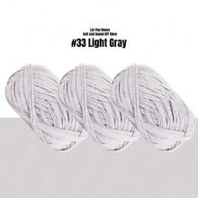 3 Rollen 100g Strickgarn Einfarbig, Häkelstoff für T-Shirt-Garn zum Selbermachen, Strickkunst, Körbe, Taschen, 30m/32 Yards