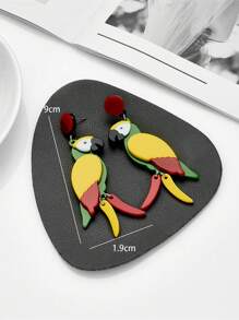 1 par de Pendientes con elementos de loro de colores lindos y con borlas, pendientes de estilo callejero personalizados para mujer, joyería para fiestas y hip-hop