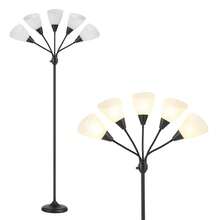 HonoDing Medusa Floor Lamps Standing Lamps 5 Heads Adjustable Reading Light Large Shade Use E26 A19 Bulb Floor Lamps For Living Room Lamp ,For Lamp Bedroom House Essentials,Christmas Decorative Lights (Black) - US A Type Plug(110-127V) - View 3