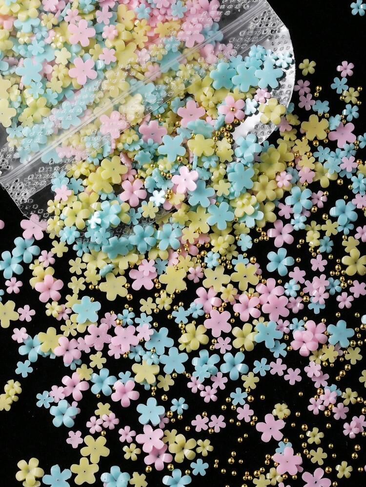 458 Stück/Beutel geruchslos 3D Kirschblüten weiß, rosa, schwarz Sonnenblume gemischte Größen Harz Strass Nageldekoration DIY Mehrfarbige Mischung, einfach, süß, geruchlos, mehrere Größen Mini-Fünfblüten-Blumen, mehrere Stile Serie rosa, weiß, schwarz Blumen Nagel Schmuck Stahlperle Nagel Zubehör Nägel Nagel Dekoration Nagel Edelsteine - Verschiedenfarbig - Übersicht 17