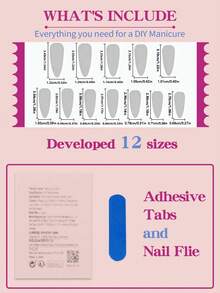 24片长杏仁渐变美甲贴纸，按压式美甲贴片，适合女性和女孩日常佩戴，夏季美甲配件 - 粉色 - 查看 4