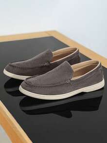 Salkin Mocassins mode homme, chaussures décontractées  de couleur unie, souples, confortables et respirantes, antidérapantes, plates, convenant pour le bureau, les fêtes, les mariages, grandes tailles, printemps/été/automne, plusieurs couleurs disponibles. Remarque : Taille petite, veuillez commander une taille au-dessus. Vieux argent - Gris foncé - Voir 9
