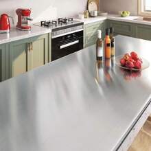 1 Roll Of Metal Texture Self-Adhesive Vinyl Wall Paper, Viscous Wallpaper, Silver/Gold Metal Stainless Steel Texture Decorative Film, Refrigerator, Dishwasher, Disinfection Cabinet Furniture Decoration, Cabinet And Dining Table Color Change Renovation Decoration,Peel And Stick Wallpaper