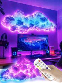 1 件 3D 云朵 LED 灯、闪电云装饰灯、变色氛围夜灯、DIY 创意云朵灯，适用于电影院、教室、宿舍、游戏室、酒吧装饰