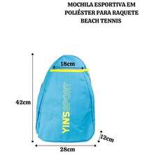 Bolsa Esportiva em Poliéster para Raquete Beach Tennis - Azul - Visão 4