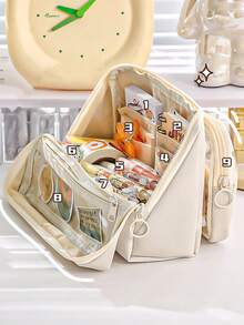 大容量铅笔盒、文具袋、铅笔盒、大容量笔筒、手持铅笔盒、文具盒、化妆盒、便携礼品、适用于办公室、学校、青少年、女孩、男孩、男孩、女孩、成人、返校礼物