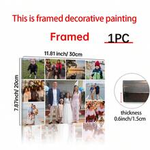 1pc Custom Photo Collage Frame Canvas Poster, Personalized Wall Art, Photo Album Replacement, Upload Your Family Photos/Couples/Music/Parents/Young People Photos, Etc., Modern Simple Home Decoration, Frame/Frameless, Vertical/Horizontal Gifts Birthday Graduation - 1Pc - View 14