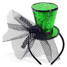 1 pieza Sombrero mini rojo elegante y de moda con diadema, pieza de cabeza encantadora para té para mujeres, adecuado para volver al colegio, fiestas, festivales de música, Halloween, Navidad, Año Nuevo - Multicolor - Ver 2