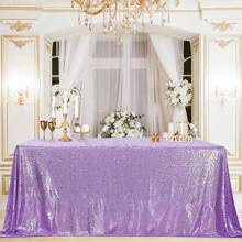 Sequin Tablecloth 48x95 Inches Rectangle/48 Inches Round, Glitter Table Cover Sparkly Classy Elegant Tablecloth For Christmas, Halloween, Weddings, Birthday Parties, Valentine's Day, Candy Buffets, Exhibitions, Graduation Ceremonies, Table Decorations