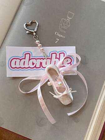 Single Pink Satin Ballet Pointe Shoe Ribbon Keychain - Elegant Ballet Shoe Bag Charm With Ring Clasp,Bag Pendant,Bag Charm Pendants,Bag Chains,Bag Chain Charms ,Rope Bag Pendants,Bag Charm Decoration Pendant,Bag Decoration,Keychain,Bag Chain Accessories,Bag Charms Accessory, Wedding Souvenir For Ballet Dancers And Lovers, Birthday Gift For Women, Holiday Gift, Dance Shoes