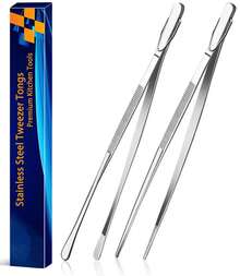 Pinzas de cocina de 12 pulgadas, pinzas finas, pinzas largas de acero inoxidable para cocinar alimentos, mariscos y barbacoa - 1 pinza 02 - Ver 4