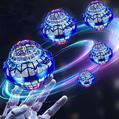 1 件可旋转 UFO 智能悬浮球、魔术旋转飞盘、手指陀螺夜光魔术飞行盘、未来派新奇礼物