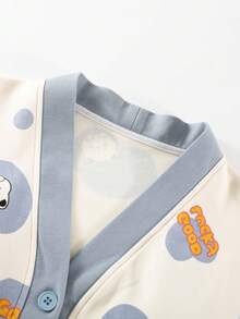 女士V领睡衣套装（两件套），长袖上衣和长裤，柔软舒适，适合春秋季和秋冬季穿着。