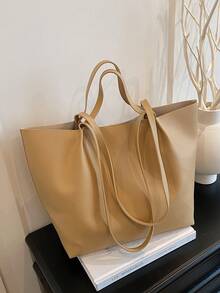 新款时尚大容量纯色 PU 皮革单肩手提包非常适合毕业生、女孩、户外、旅行和返校、背包、轻便、便携、商务休闲、女孩、女大学生、办公室、大学、中学、高中、工作、商务、通勤、游乐场、运动、购物和度假