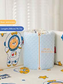 1件装 INS 无缝婴儿床护栏，新生儿安全围栏柔软毛绒垫防撞防摔婴儿床安全护栏 - 彩色 - 查看 14