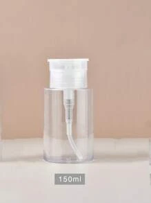 1pc 60ml/80ml/100ml Nail Art Press Bottle, Alcohol Nail Polish Remover Cleansing Water Refillable Bottle, Large Capacity Makeup Remover Empty Bottle Containers For Cosmetics