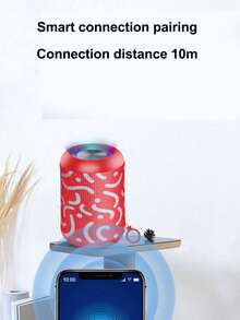 大低音无线蓝牙扬声器，带发光织物网，TWS 无线配对，迷你便携式台式电脑扬声器 - 彩色 - 查看 4