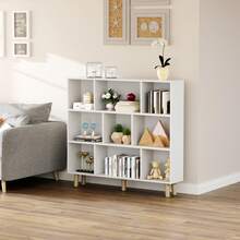 9-Cube Bookcases, 3-Tier Freestanding Bookshelf With Adjustable Shelves - 白色 - 查看 6