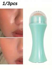 Rodillo volcánico absorbente de aceite 2 en 1, bolas rodantes volcánicas para la cara, rodillo facial de piedra volcánica portátil y reutilizable, para control del aceite y eliminación del brillo excesivo en piel grasa, resultados instantáneos - Multicolor - Ver 2