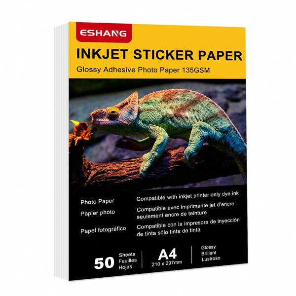 50/100 Sheets Adhesive Printing Sticker Paper Glossy/Matte - A4 / 4*6 Inch, 135Gsm 36lb Self Adhesive Photo Paper, Compatible With Inkjet Printing