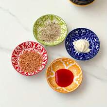 6-Piece Bohemian Ceramic Condiment Dishes | Stylish Sauce Plates For Soy Sauce, Vinegar & Spices | Ideal For Home Kitchens, Restaurants, Sushi Bars, Parties, Hot Pots, BBQs & Picnics | Tableware For Every Occasion - Multicolor - View 1