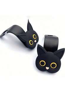 1 Stück 3D Cartoon Katze Auto Kopfstützen Haken, Universal Auto Zubehör Organizer, Zusätzlicher Aufhänger für Einkaufstüten, Handtaschen, Geldbörsen, Jacken, süße Auto Dekoration, Autositz Rückenlehnen Aufhänger